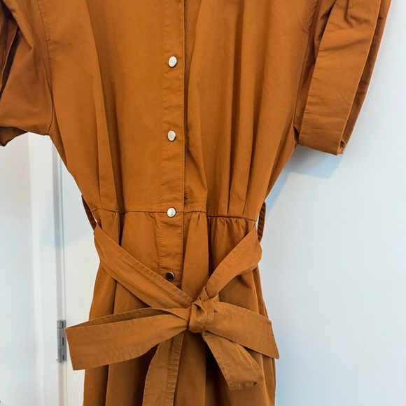 Zara | Midi Belted Shirt Dress with Gold Buttons - Picture 11 of 16